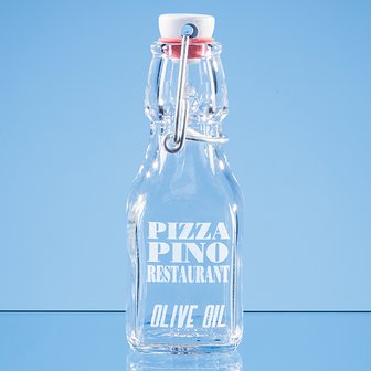 0.125ltr Oil & Vinegar White Cap Swing Top Bottle