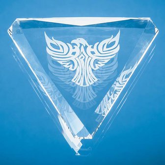 9cm Optical Crystal Facet Triangle Paperweight