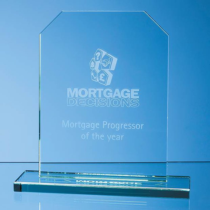 15cm x 10cm x 12mm Jade Glass Honour Award
