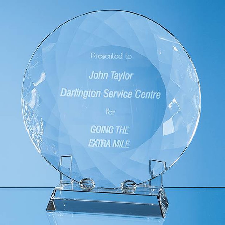 15cm Optical Crystal Facet Plate with Stand