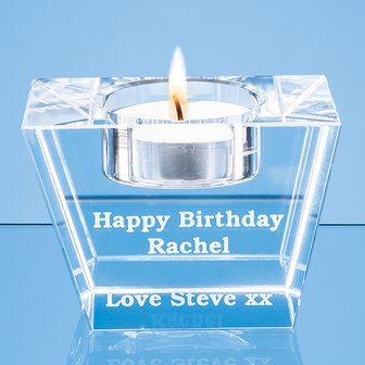 7.5cm Optical Crystal Tapered Tealight Holder