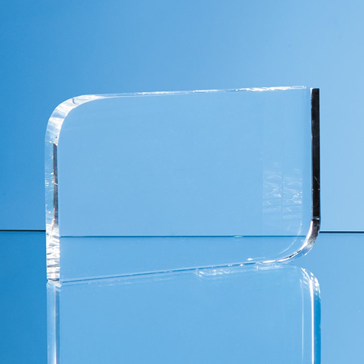 8.5cm x 12cm Optical Crystal Curved Rectangle Award