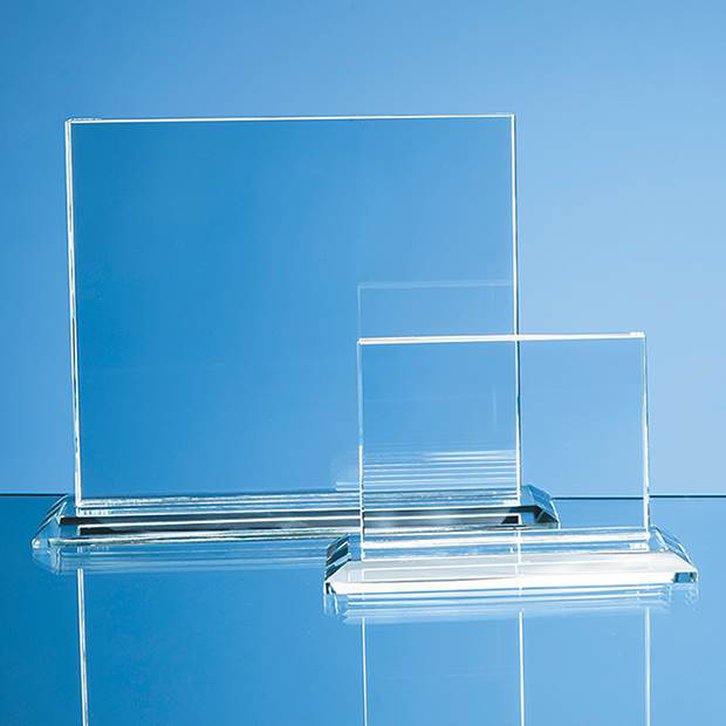 17.5cm x 20cm x 12mm Clear Glass Horizontal Rectangle Award