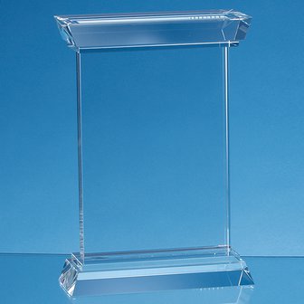 23cm Optical Crystal Portunus Mounted Rectangle Award