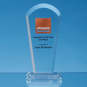 21.5cm Optical Crystal Half Moon Arch Award