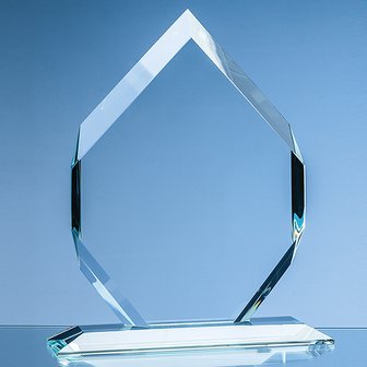 24cm x 17.5cm x 15mm Clear Glass Majestic Diamond Award