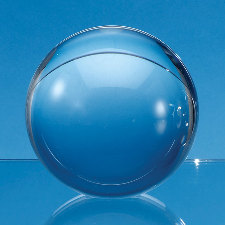 8cm Optical Crystal Sphere with a Flat Base