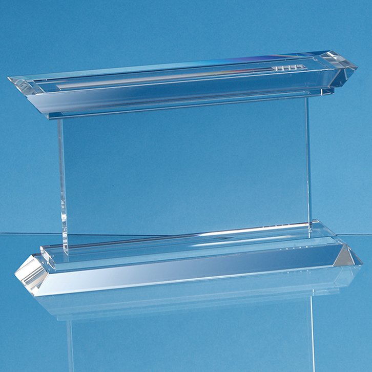 19cm Optical Crystal Janus Mounted Rectangle Award