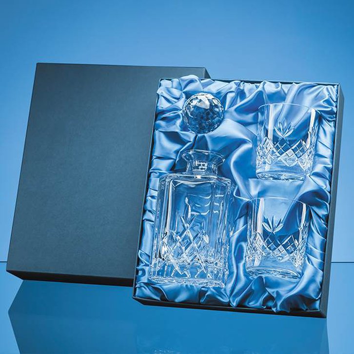 3pc Blenheim Lead Crystal Full Cut Whisky Gift Set