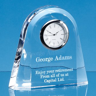 12cm Lead Crystal Dome Clock