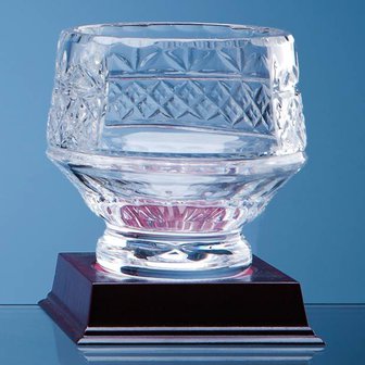 12cm Lead Crystal Panelled Heeled Bowl