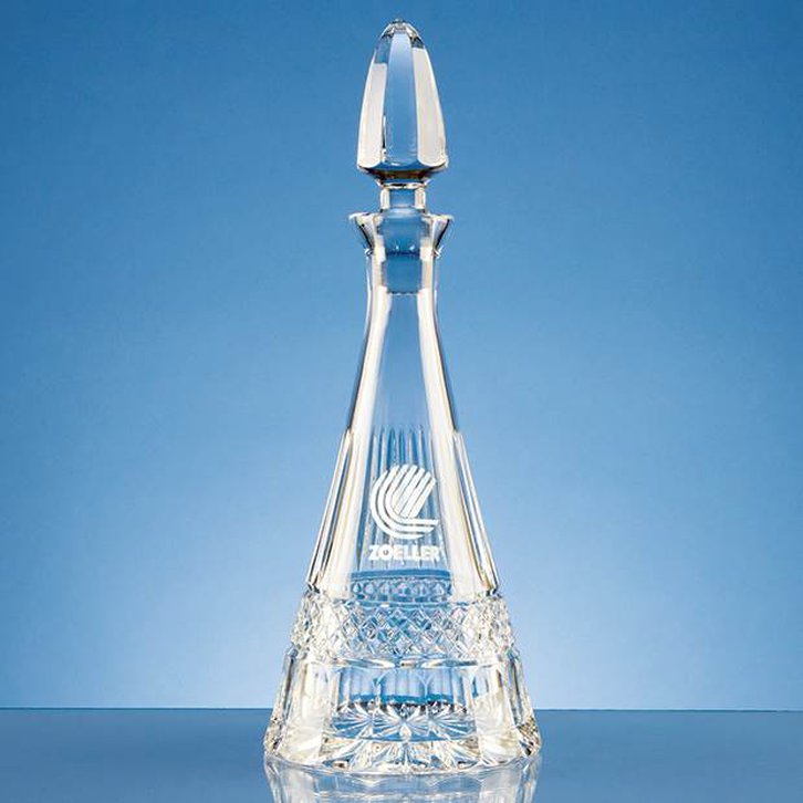0.75ltr Lead Crystal Pyramid Wine Decanter