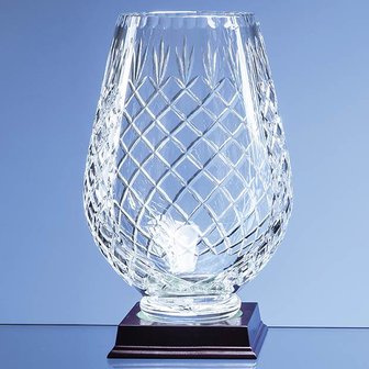 25cm Lead Crystal Panelled Tulip Vase