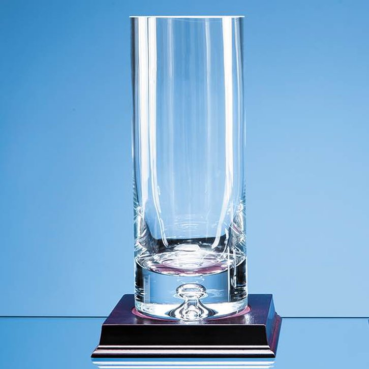 25cm Handmade Bubble Base Cylinder Vase