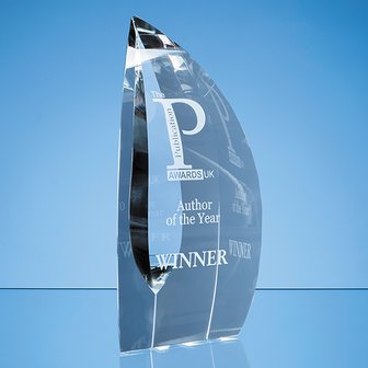 25.5cm Nik Meller Design Clear Optical Crystal Nirvana Oval Award