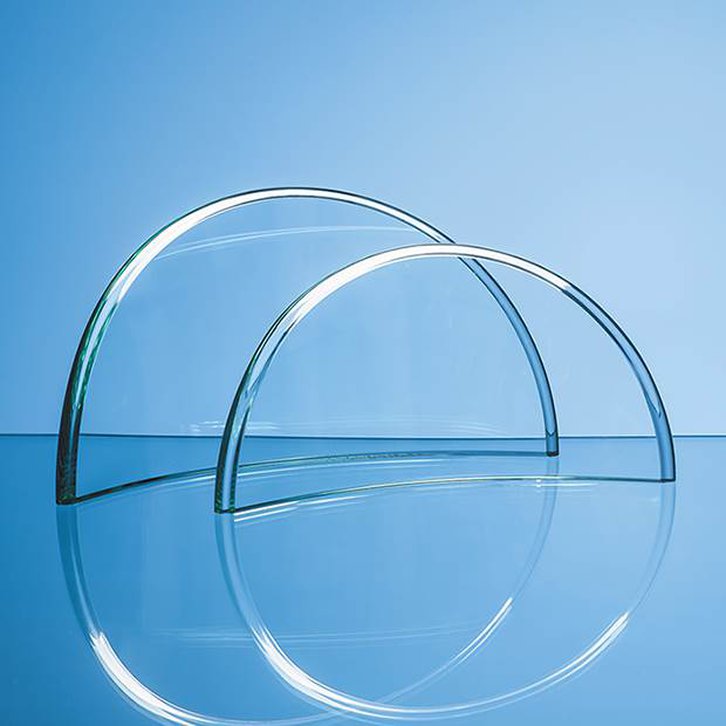15cm x 28.5cm x 1cm Jade Glass Half Moon Crescent