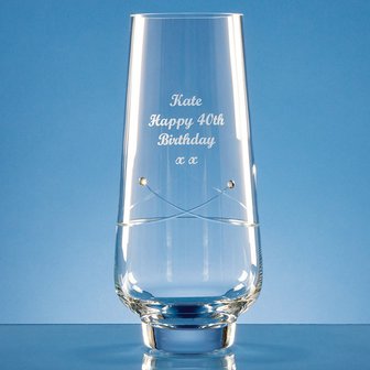 26cm Diamante Tapered Vase with a Kiss Cut Design