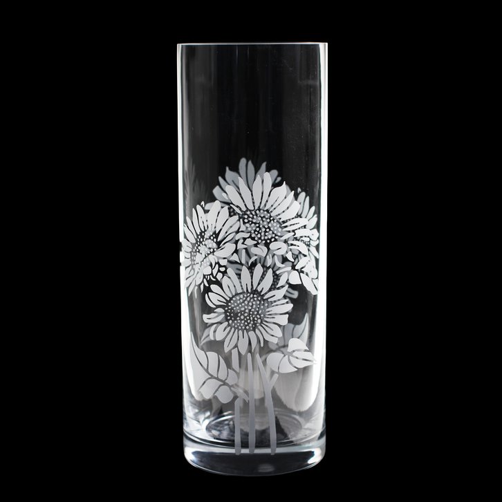 Sunflower  Cylinder Vase 10" x 4"
