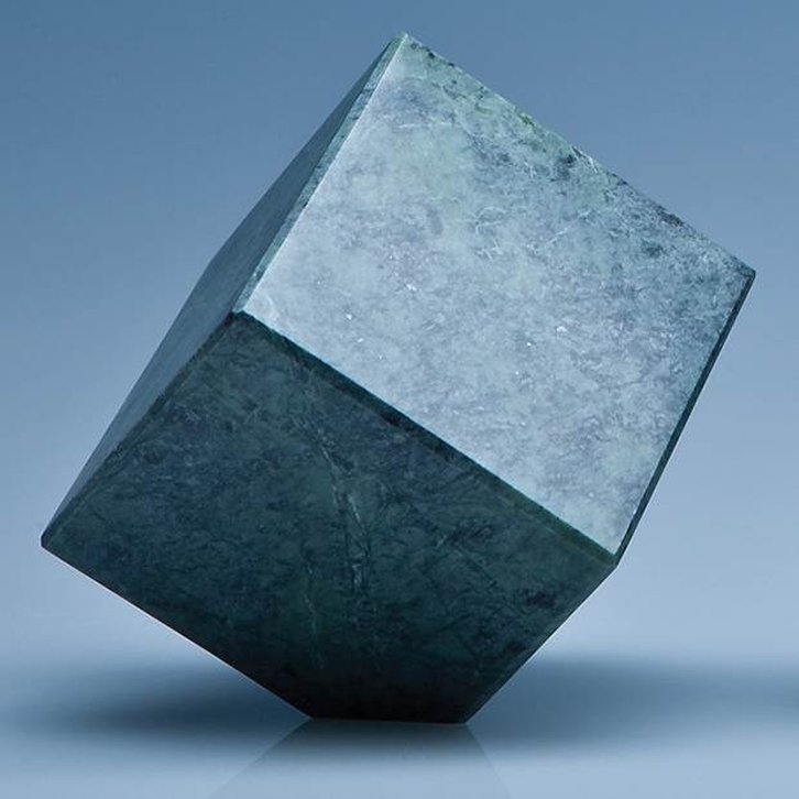 7cm Green Marble Bevel Edged Cube