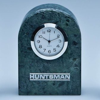 8.5cm Green Marble Bevel Edged Arch Clock