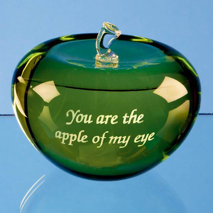 7.5cm Optical Crystal Green Apple