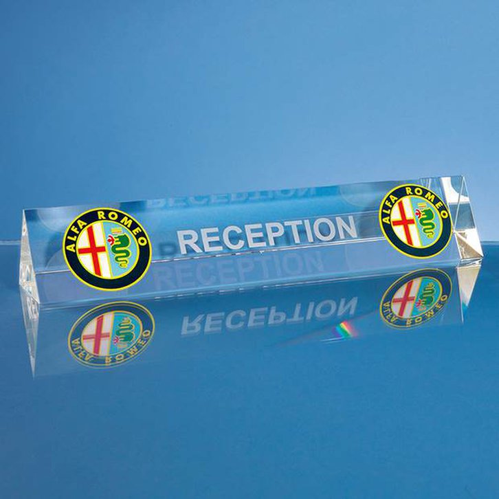 25cm Optical Crystal Name Plaque