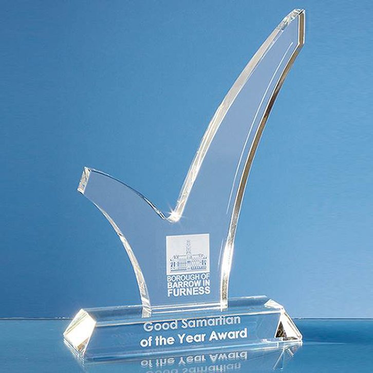 25cm Optical Crystal Tick Award