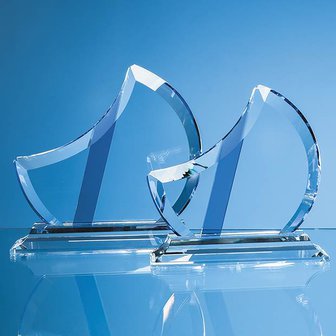 20.5cm Optical Crystal Eclipse Award with Sapphire Blue Flash