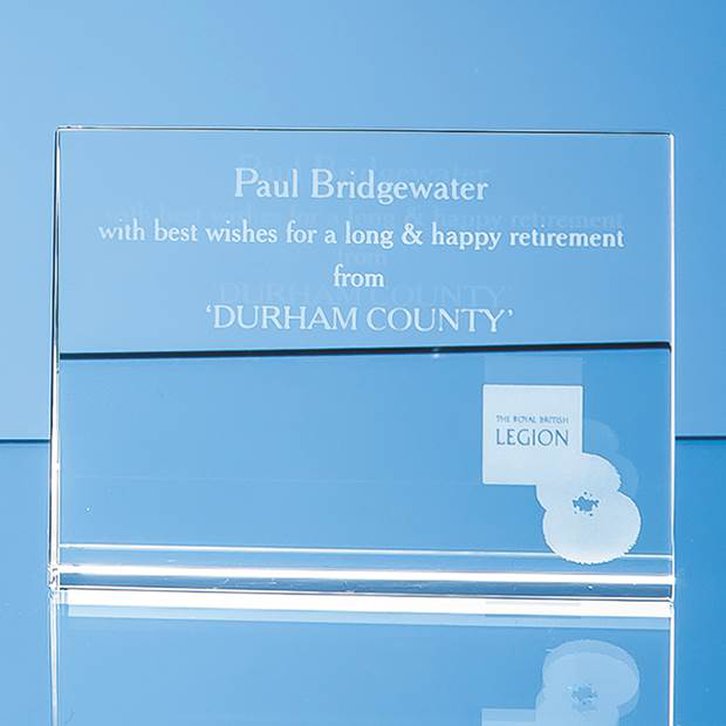 18cm Optical Crystal Horizontal Wedge Award