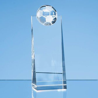 18cm Optical Crystal Football Rectangle Award