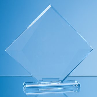15.5cm x 18cm x 10mm Clear Glass Vision Diamond Award in a Gift Box
