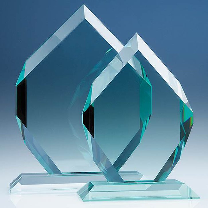25.5cm x 20.5cm x 19mm Jade Glass Royal Diamond Award