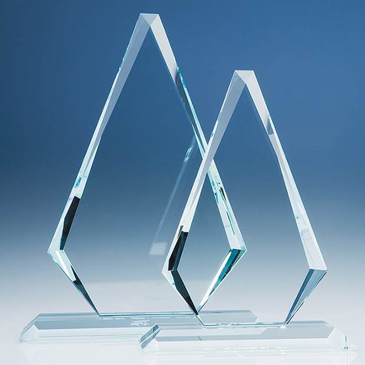 32cm x 21cm x 19mm Clear Glass Windsor Diamond Award