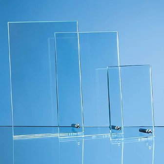 20.5cm x 12.5cm x 1cm Jade Glass Rectangle with Chrome Pin